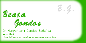 beata gondos business card